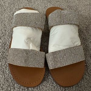 Steve Madden crystal embellished flats, 7.5, worn 1x